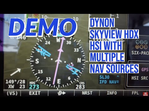 Dynon Skyview HDX HSI demo multiple nav sources in Piper Cherokee 6