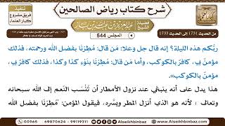 صورة المجلس 544 [‌‌325 - باب النهي عن قول الإنسان: مطرنا بنوء كذا و326 - باب تحريم قوله لمسلم: يا كافر]