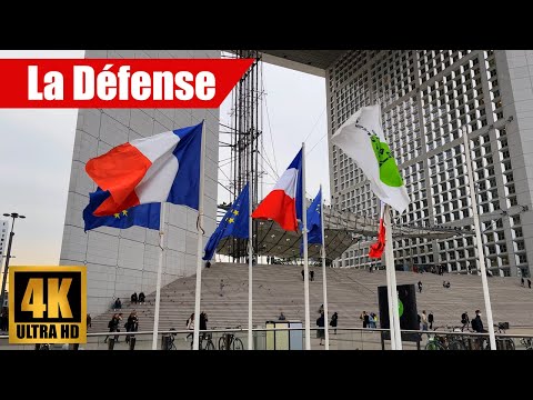 【4K】La Défense, Puteaux 🇫🇷 (Hauts-de-Seine) Walking Tour (Ultra HD 60fps)