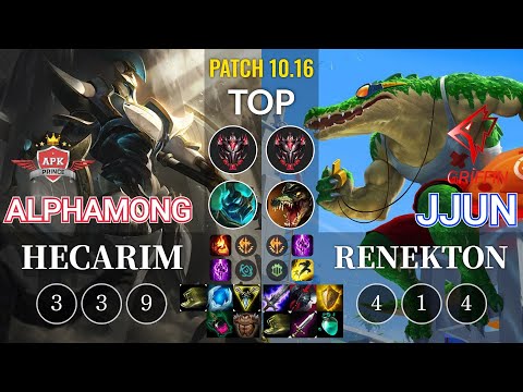 APK Alphamong Hecarim vs GRF jjun Renekton Top - KR Patch 10.16