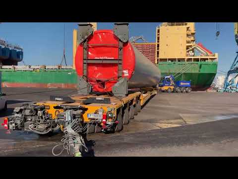 Wind turbine tower transport & storage in Durres Albania