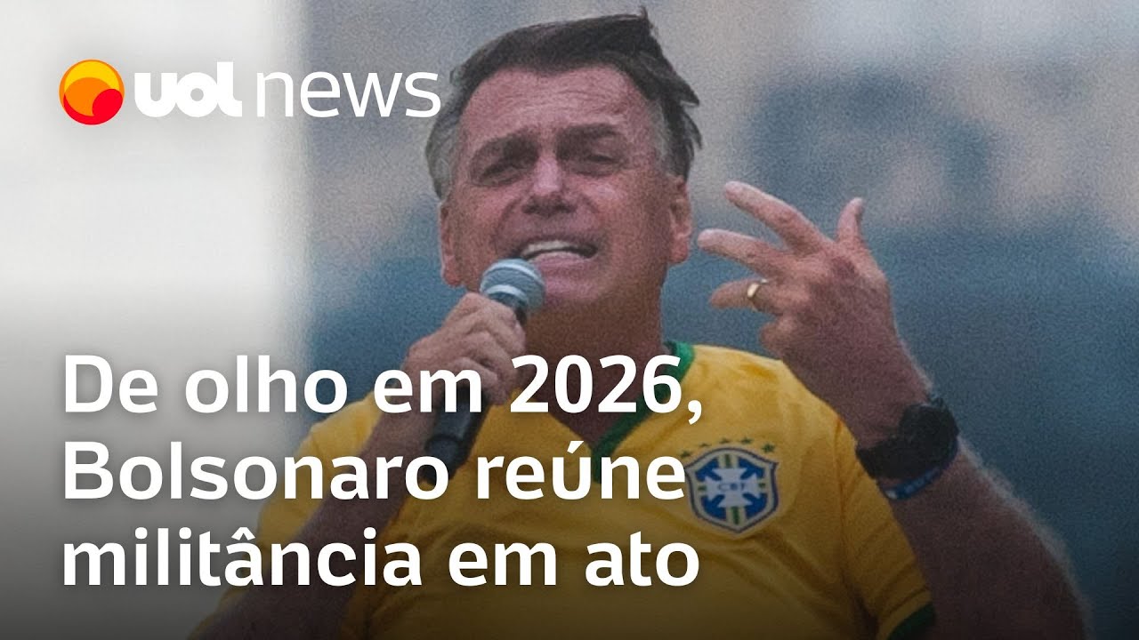 Bolsonaro reúne apoiadores em Copacabana para defender anistia aos acusados pela tentativa de golpe