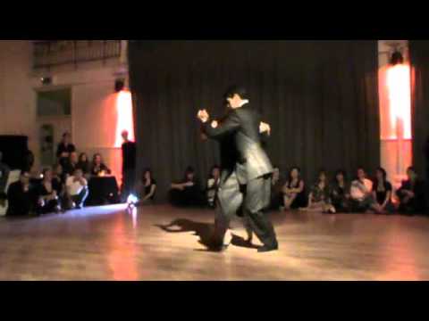  Maria Ines Bogado  and  Sebastian Jimenez  are  dancing  to  the  vals  "  Dichas Que Vivi  "