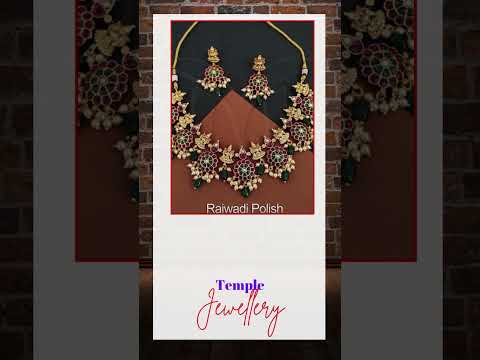Temple Jewelry Rajwadi Polish Desinger Fancy Style Temple Necklace Set