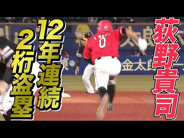 【偉業】マリーンズ・荻野貴司『12年連続 2桁盗塁』