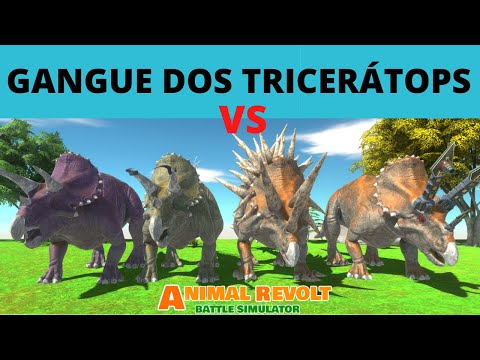 GANGUE DOS TRICERÁTOPS VS TODAS AS FACÇÔES - Animal Revolt Battle Simulator