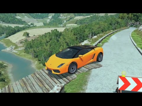 Swinging suspension bridge vs Mercedes, Porsche and Tesla | BeamNG Drive