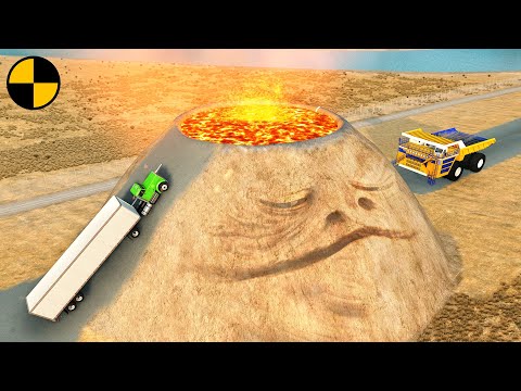 Cars vs Volcano 😱 BeamNG.Drive