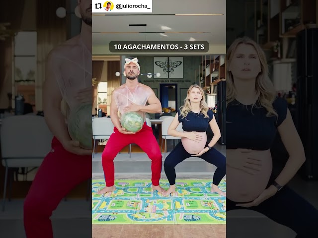 Exercícios para gestantes! #graodegente #humor #juliorocha #desafiodamelancia