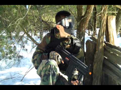 Airsoft Action in The Snow-JG G3, M4 Carbine, M14