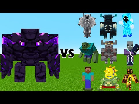 Minecraft : Ender Golem vs All Boss Mobs || Mob Battle || Ender Golem vs Herobrine vs Warden