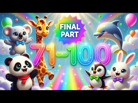 “Perfect for US preschool & kindergarten kids” Counting 1–100 (71-100) with Animals #nursery