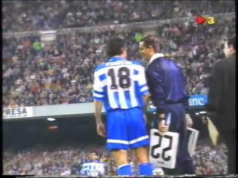 Ovación del Camp Nou a Txiki Begiristain. FC Barcelona vs Deportivo. Año 1997