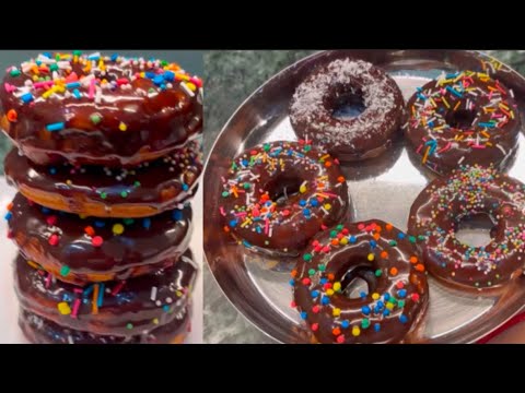 एगलेस डोनट्स की रेसिपी | Chocolate Donut Recipe | Eggless Chocolate Doughnut