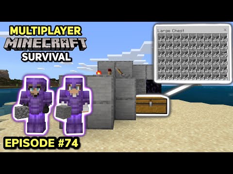 JC Playz - MAKING AN AUTOMATIC STONE FARM in Multiplayer Minecraft Survival (Ep. 74)