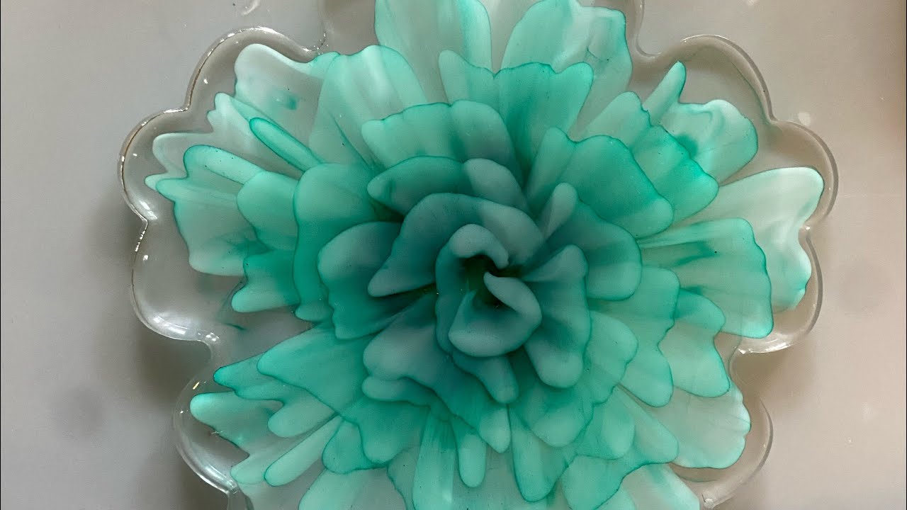 #13 Resin rose turquoise  bloom