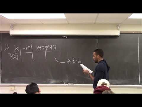 Math 1108-R08 Lecture 20 - Probability Distributions; Expected Value; and Binomial Probabilities