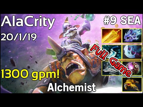 1300 gpm! AlaCrity  Alchemist - Dota 2 Full Game 7.19