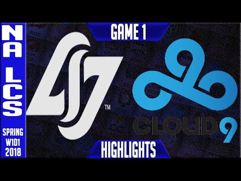CLG vs C9 Highlights | NA LCS Spring 2018 S8 W1D1 | Counter Logic Gaming vs Cloud 9 Highlights