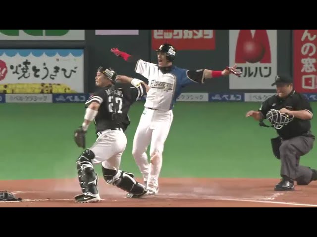 【4回裏】ファイターズ・陽のスタートが早い!! 中島卓のスクイズで一気に勝ち越し!! 2016/10/16 CS Final F-H
