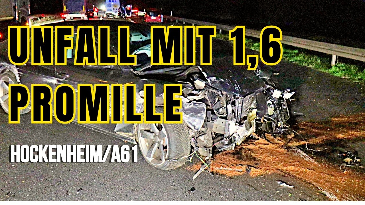 Alkohol-Unfall auf der A61 bei Hockenheim: 1,6 Promille – 45.000 Euro Sachschaden