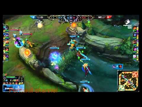 CJ vs SKT LCK Champions Summer Split 2015 W4D3 CJ Entus vs SK Telecom T1 Game 1 Highlights