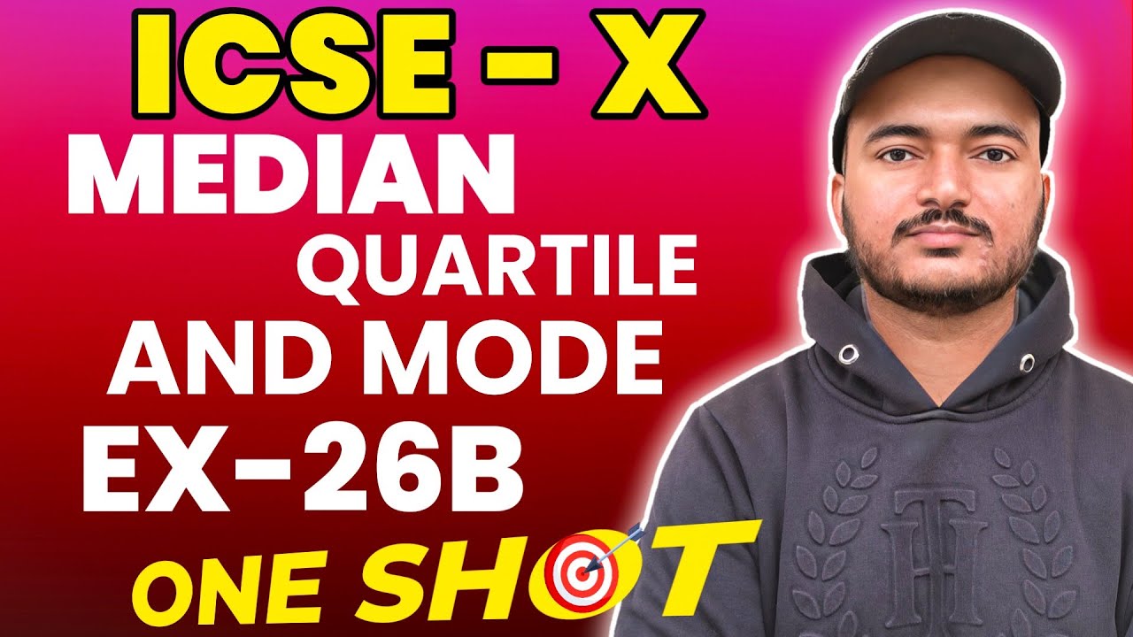 Median, Quartiles and Mode| Class 10th Math Exercise 26B one shot | R.S.Aggarwal Math | ICSE MATH