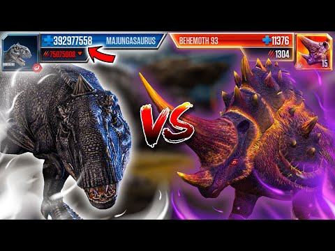 MAJUNGASAURUS LEVEL 999 vs BEHEMOTH 93 | Jurassic World: The Game