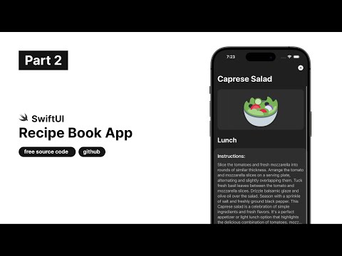 Recipe Book App UI Using #swiftui  - Part 2