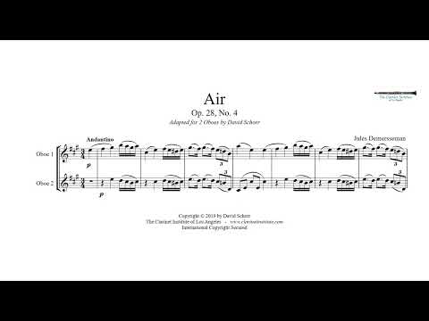 Demersseman, Jules   -  Air, Op 28, No. 4 adapted for 2 Oboes