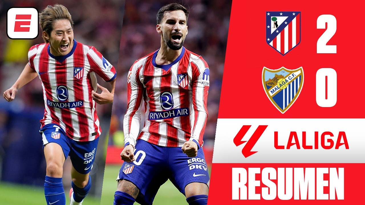 ATLÉTICO DE MADRID arranca LA LIGA con victoria 2-0 ante MÁLAGA gracias a dos GOLAZOS | Resumen