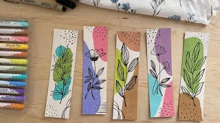 5 Aesthetic boho bookmarks with brushpens 🔖