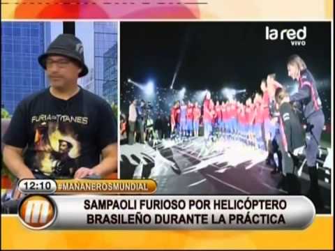 Sampaoli furioso por helicóptero brasileño durante práctica