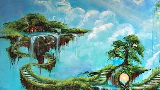 ACRYLIC PAINTING TUTORIAL✨HOW TO PAINT FANTASY WORLDS✨STEP BY STEP!