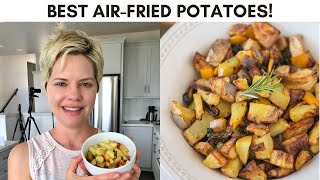 Air Fryer Healthy Breakfast Potatoes with Onions and Peppers