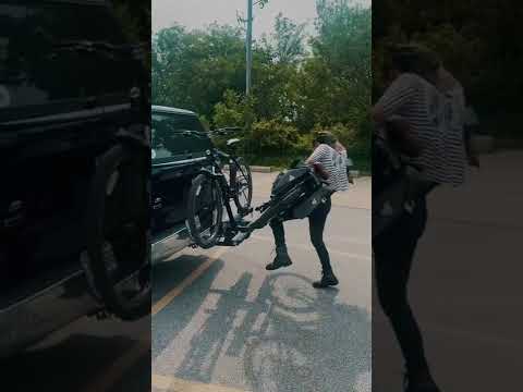 Never struggle getting your E-Bike on the rack again. #bikelife #bikerack #ebikes #ebikelife #shorts