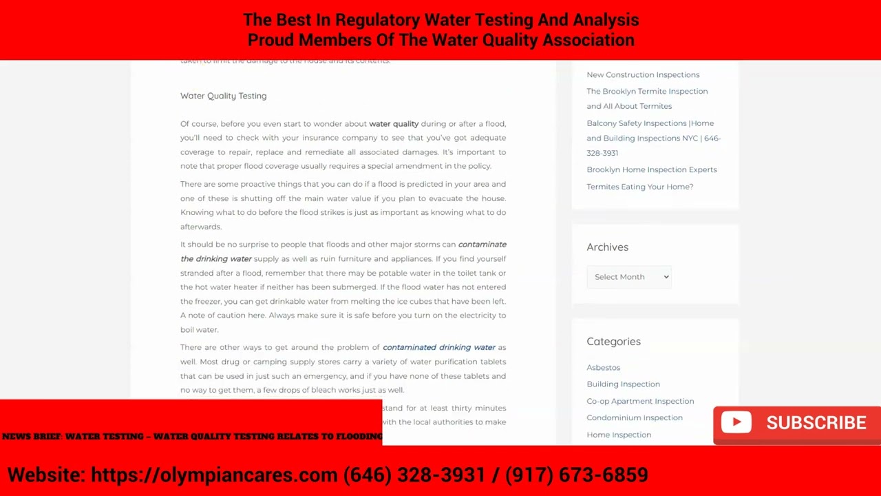 Water Testing Labs - How Water Quality Testing Relates