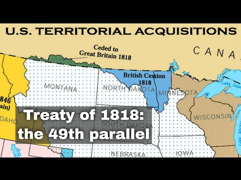 20th October 1818: Treaty of 1818 agrees 49th parallel border between U.S. and British North America