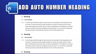 Auto-Number in Microsoft Word 2026 | Auto Multilevel Numbering in Word