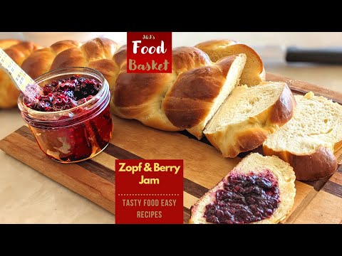 Zopf - Swiss braided bread with homemade 3 berry jam