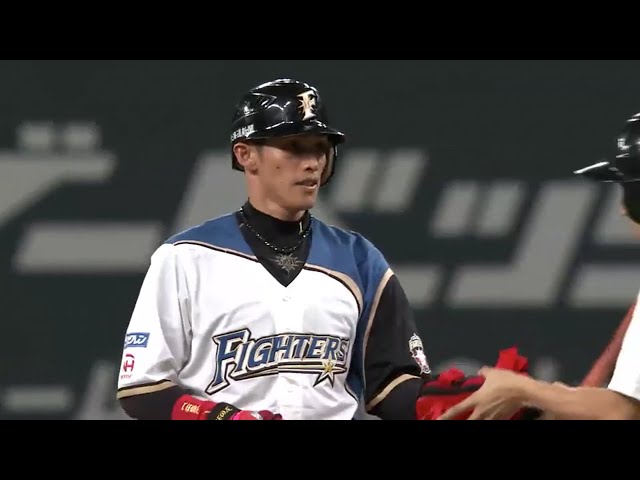 【9回裏】ファイターズ・陽 フェンス直撃のタイムリー２ベースヒット!! 2016/5/31 F-S