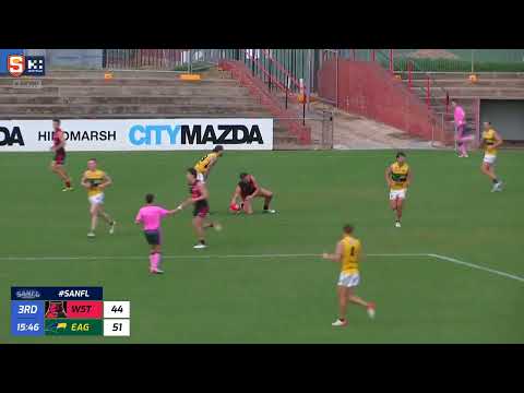 Rd 12 SANFL Snapshot - West's Jade Cleeland takes a big mark