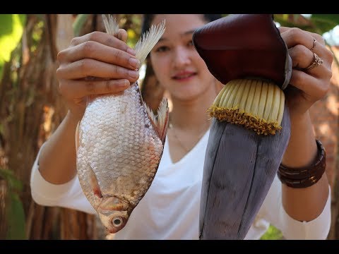 Yummy Cooking Banana Flower Sour Soup with fish Recipe - Tasty Cooking Skill #Village Food KH