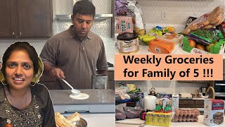 என்ன வாங்கினோம் Weekly Grocery Shopping for Family of5~ Costco Walmart Indian Store~ Family Traveler