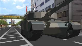 （艦これＭＭＤ）９０式戦車による車両観閲行進を行う涼月