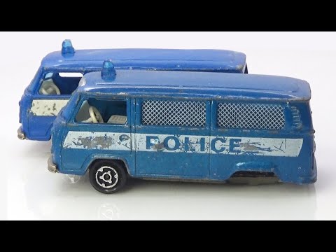Majorette Volkswagen T2 Polizei und Krankenwagen. Restaurierung zweier Diecast-Modelle.