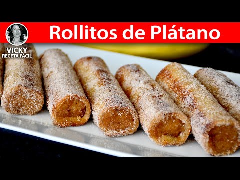 ROLLITOS DE PLATANO 🍌para el Postre o Desayuno | #VickyRecetaFacil Video