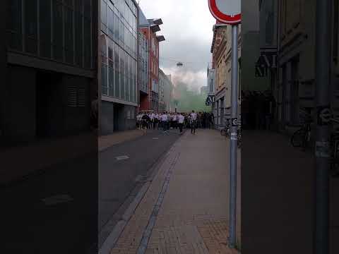 Groningen fans fantastic corteo before the match against Willem II Tilburg @j.j.awijngaard1172
