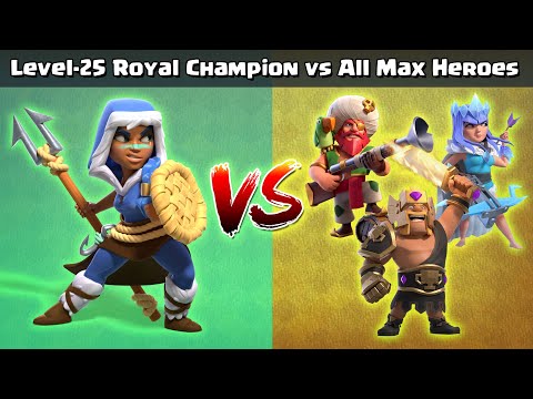 Level-25 Royal Champion vs All Max Heroes | Clash of Clans | *Strongest Hero in COC* | NoLimits