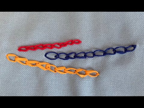 Sticken F2 - Kettenstich für Linkshänder*innen; kommentiert